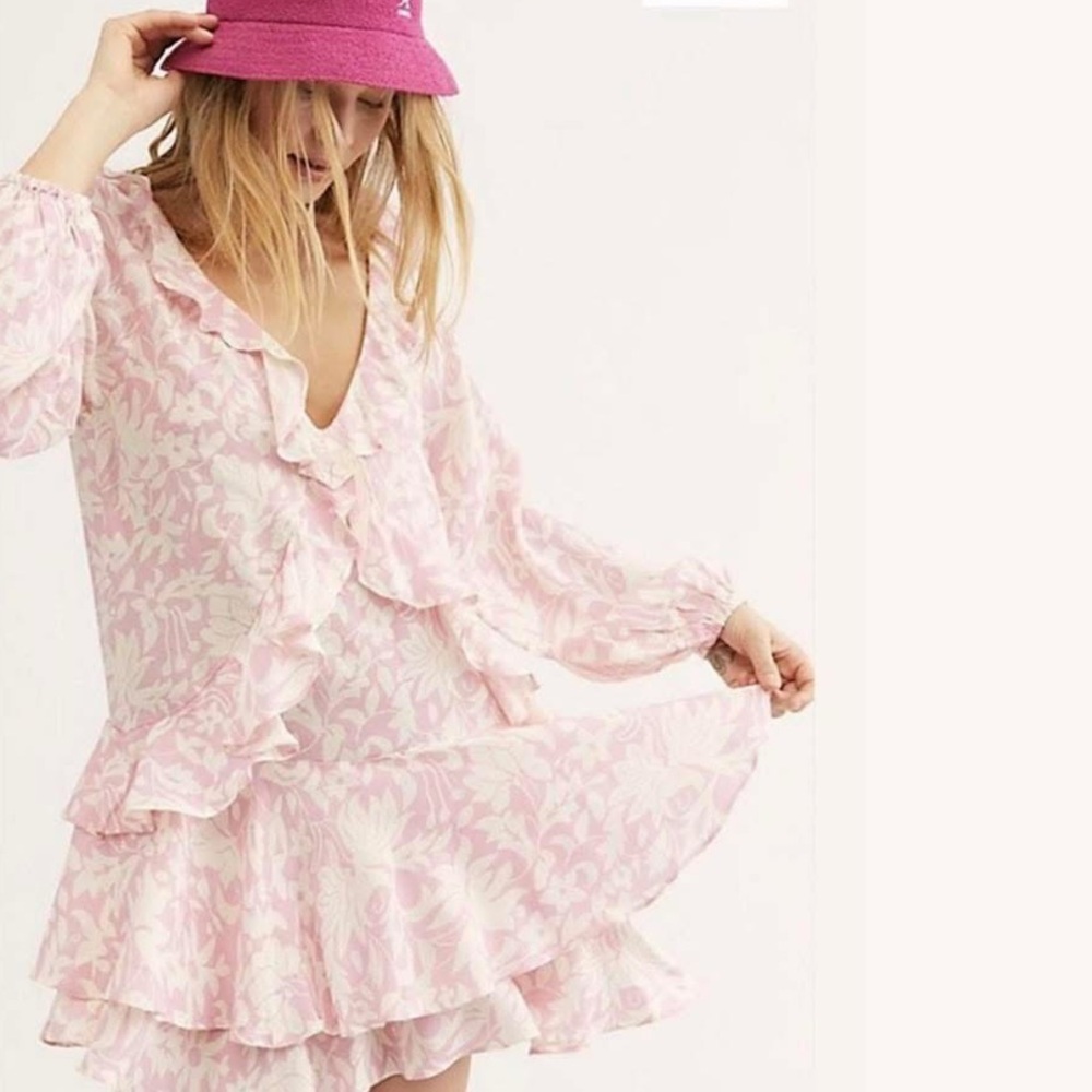 FREE PEOPLE Rebecca Ruffle
Bubblegum Pink Mini women's dress M